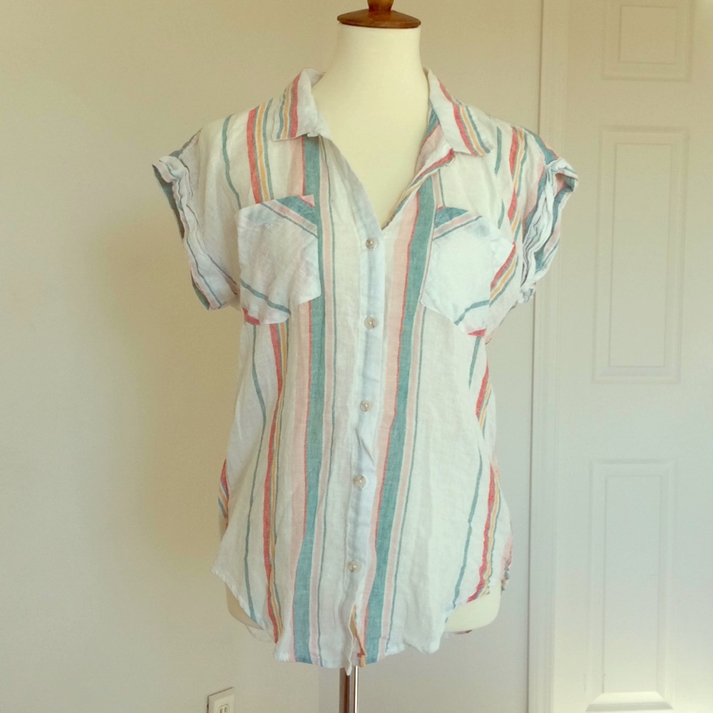 Thread & Supply linen blend blouse, 55% linen, S